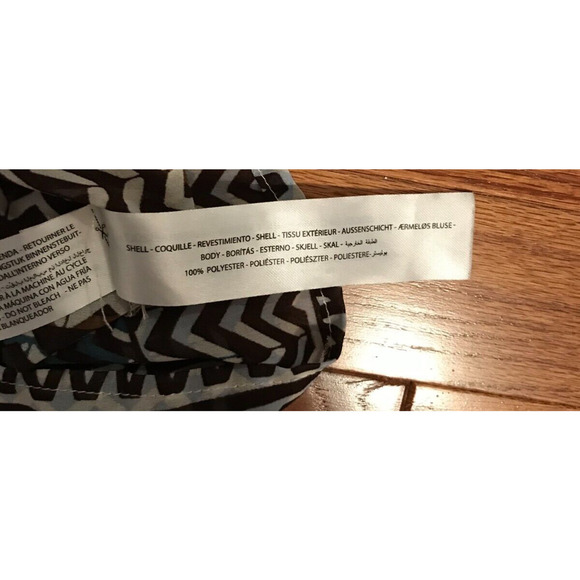 Ariat Aztec Print Sheer V-Neck Blouse with Beaded Neckline - Size Large - Picture 9 of 12